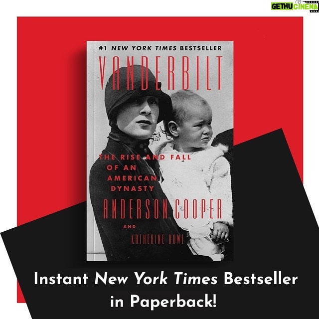 Anderson Cooper Instagram - The paperback edition of VANDERBILT has been on the @nytimes BestSellers list for 5 weeks! I’m so grateful, and I hope you enjoy reading it!