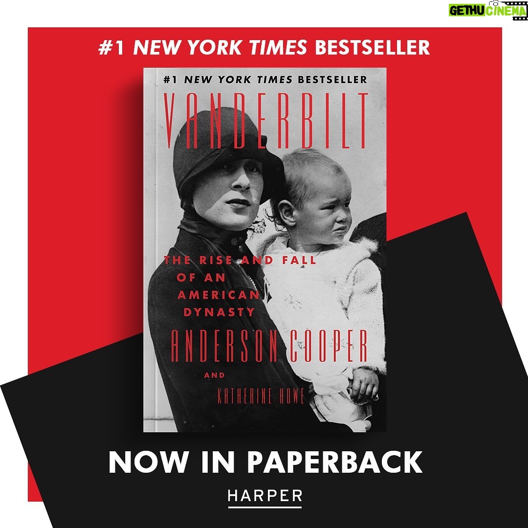 Anderson Cooper Instagram - VANDERBILT - The Rise And Fall Of An American Dynasty is out today in Paperback! Written by me and historian @katherinebhowe. It’s a #1 New York Times Bestseller and an amazing, fun, fascinating read!