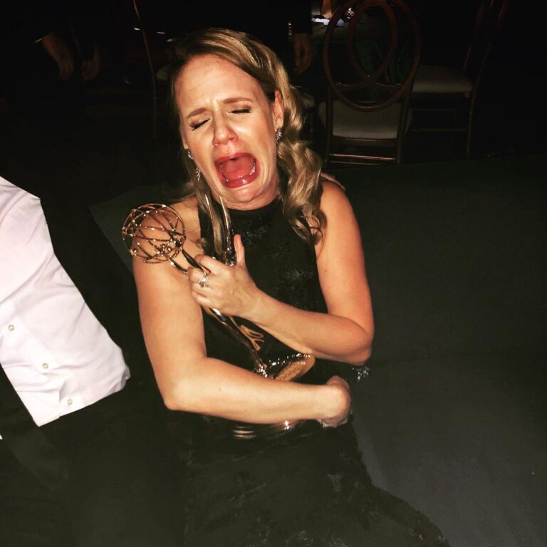 Andrea Barber Instagram - Attn: People who did NOT win #Emmys tonight. Feel free to use this picture as a meme to accurately depict your feelings at this moment. EDIT: There seems to be some confusion. I did NOT win an Emmy. In 2018, Sesame Street won our category, and graciously allowed me to hold their award for a minute to take this picture. 😆