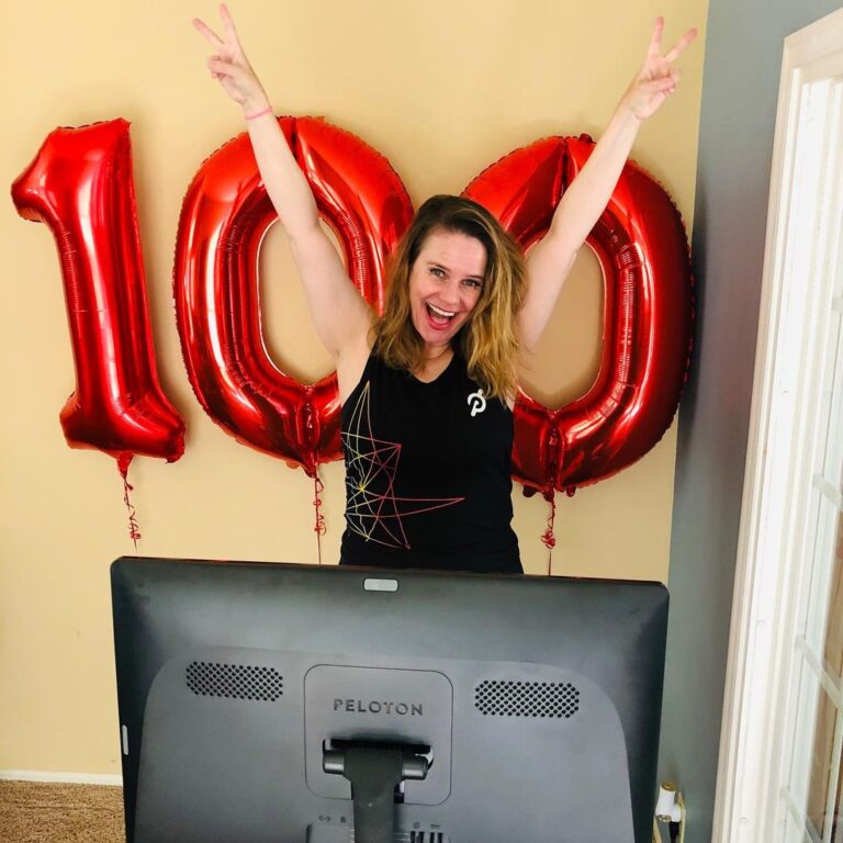 Andrea Barber Instagram - 100 rides on my 44th birthday! 🎈 “The bike that goes nowhere” has reignited something inside of me that I thought I’d lost. Thank you @onepeloton. And thank you to all of my friends and #PeloBesties who encourage me to clip in every day! ❤️🙏🏻