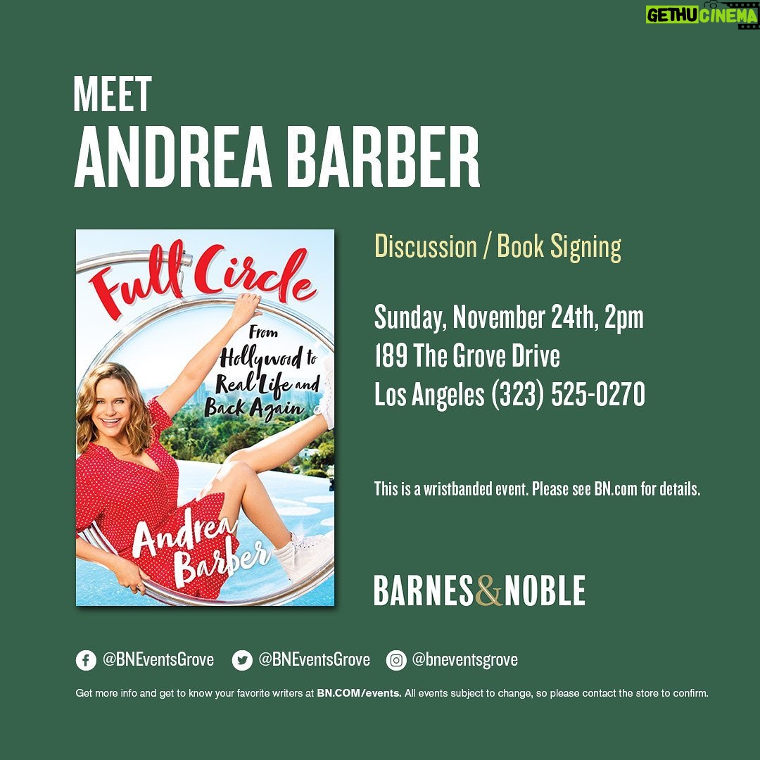 Andrea Barber Instagram - LOS ANGELES! I hope to see you all at The Grove tomorrow (Sunday)! I’ll be signing books and chatting all things FULL CIRCLE and Fuller House! 📚🖊 Barnes & Noble Events, The Grove