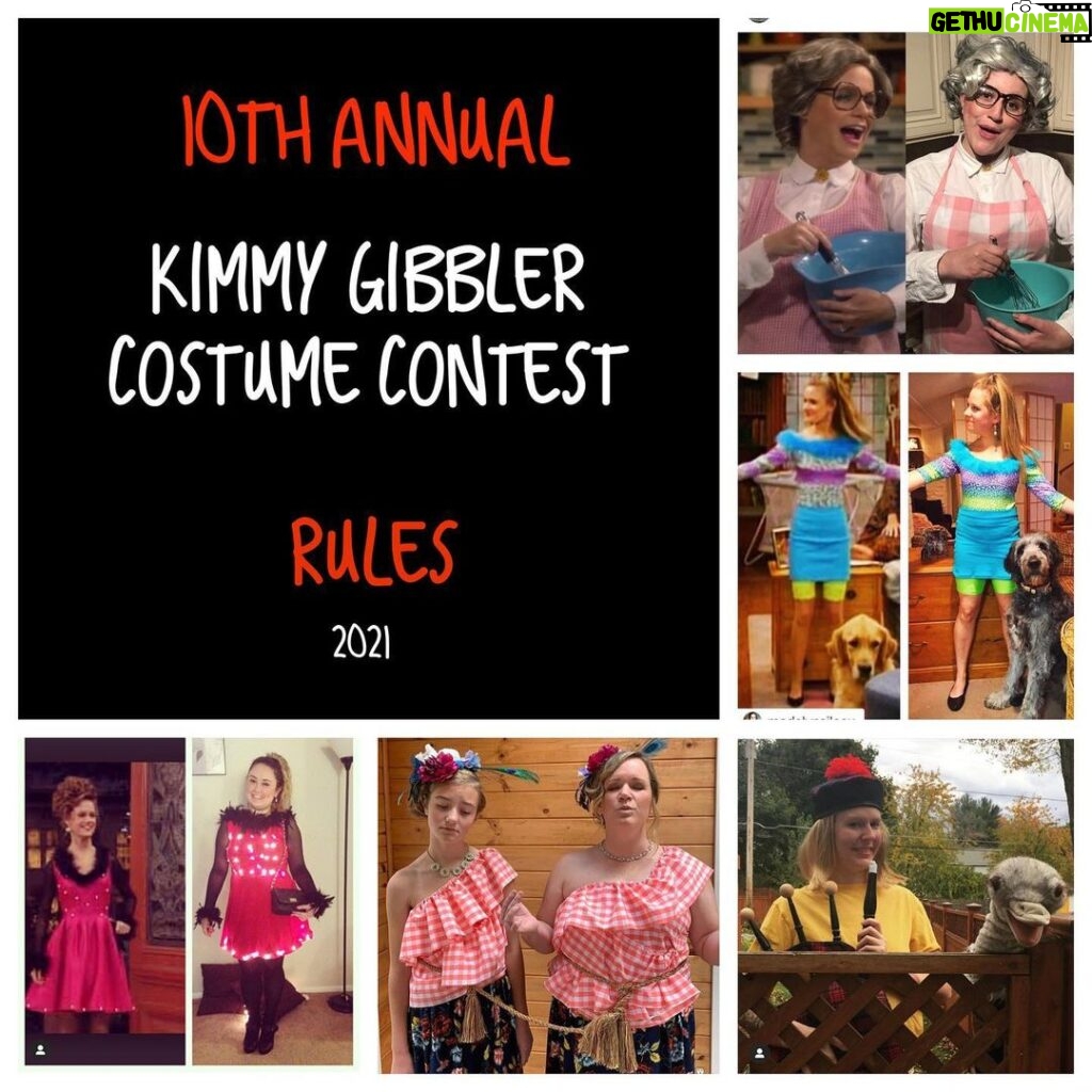 Andrea Barber Instagram - It’s almost time for the Kimmy Gibbler Costume Contest - my favorite time of year! 🎃👻 Here are the Official Unofficial Rules of the 10th Annual Kimmy Gibbler Costume Contest 2021: 🥓 Post a picture of yourself dresses as Kimmy Gibbler on Instagram. 🍳 Most important: TAG ME (@andreabarber) and INCLUDE THE HASHTAG #KimmyGibblerCostumeContest2021 🌙 Contest ends on October 31, 2021 at 11:59pm. 🍣 Winner will be chosen by me with LOTS of input from the interwebs! 💫 Winner will receive one of my own personal Fuller House scripts and an autographed cast photo. 🌎 All ages and genders from all counties may enter. 🌈 Only posts on Instagram will be considered (i.e. not Twitter or FB or Meta or TiKTok or MySpace).😆 🍭 Contest not affiliated with Instagram, Warner Bros, or Netflix. 📝 Note: If your account is private, I won’t be able to see your entry. 😭 Consider making your account public for just one day on Oct. 31. You’ll know I’ve seen your entry if I’ve “liked” and commented on it! 🎃 Have fun and be creative…GibblerStyle! 🌟 🕊 In honor of Margaret. ❤️🙏🏻