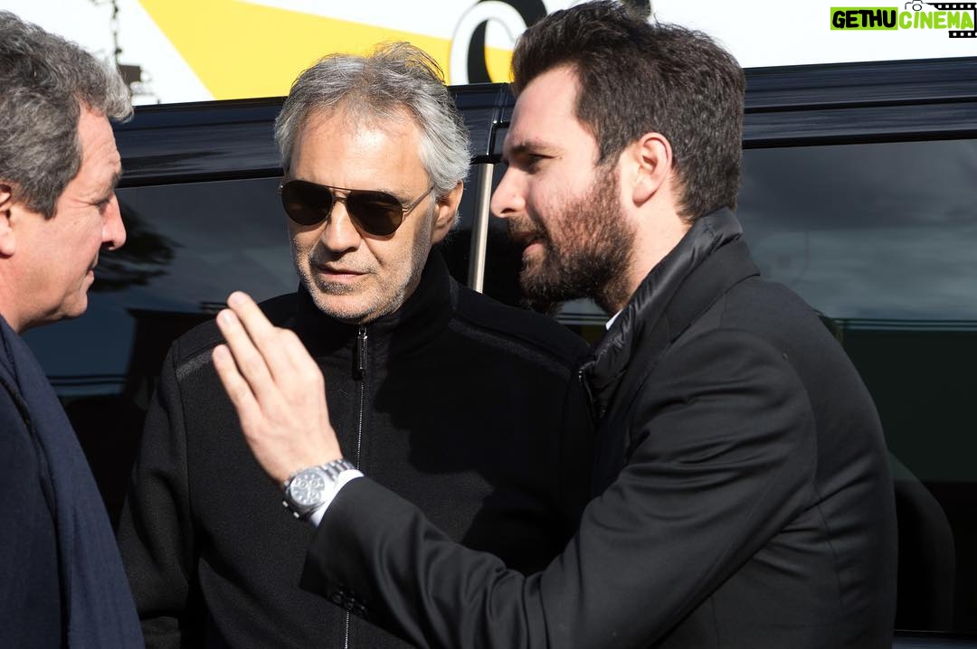 Andrea Iervolino Instagram - Talking about the movie with Andrea Bocelli @andreabocelliofficial and Roberto Sessa behind the scene of THE MUSIC OF SILENCE...#andreabocelli #biopic #themusicofsilence #cinecittà #set #filmproduction Cinecittà