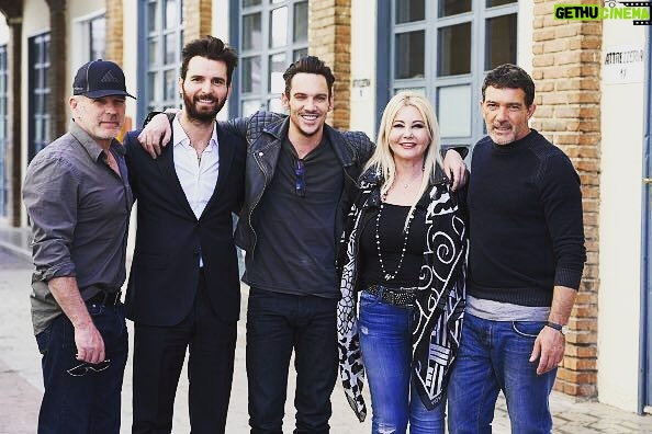Andrea Iervolino Instagram - On set of our newest project "Black Butterfly" with my business partner Lady Monika Bacardi @ladymonikabacardi , the actors Antonio Banderas @antoniobanderasoficial and Jonathan Rhys-Meyers @jonathanrhys_meyers and the director Brian Goodman. Rome, Italy