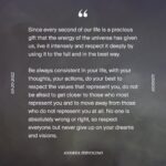 Andrea Iervolino Instagram - Visto che ogni secondo della nostra vita è un regalo prezioso che l’energia del universo ci ha regalato, vivilo intensamente e rispettalo profondamente utilizzandolo in pieno e nel miglior modo . Si sempre coerente nella tua vita , con i tuoi pensieri , le tue azioni , metticela tutta a rispettare i valori che ti rappresentano , non aver paura di avvicinarti a chi più ti rappresenta ed ad allontanarti da chi non ti rappresenta affatto . Nessuno ha in assoluto torto o ragione, quindi rispetta tutti ma non abbandonare mai i tuoi sogni e le tue visioni . Since every second of our life is a precious gift that the energy of the universe has given us, live it intensely and respect it deeply by using it to the full and in the best way. Be always consistent in your life, with your thoughts, your actions, do your best to respect the values ​​that represent you, do not be afraid to get closer to those who most represent you and to move away from those who do not represent you at all. No one is absolutely wrong or right, so respect everyone but never give up on your dreams and visions. Andrea Iervolino 20.03.2022