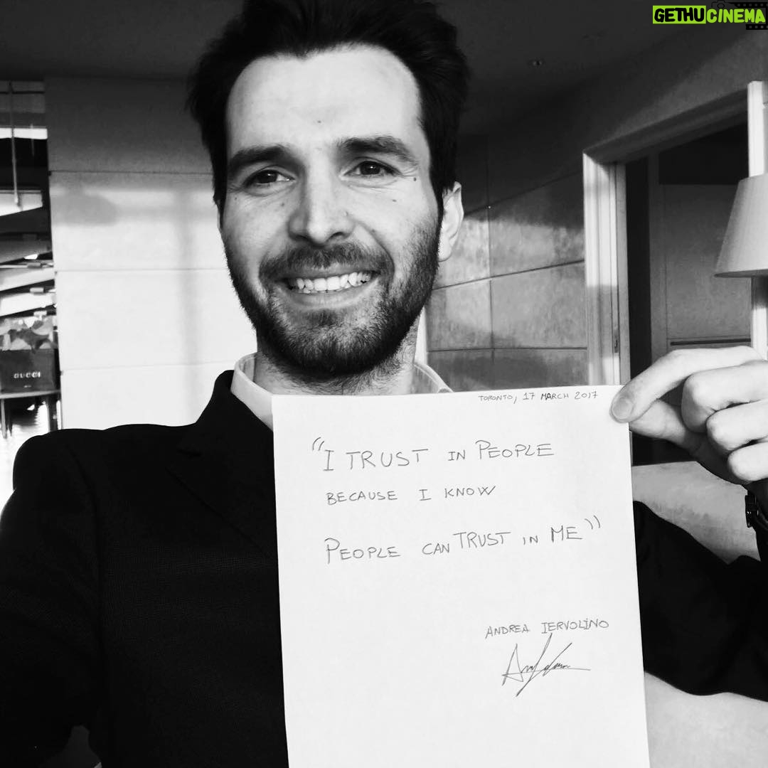 Andrea Iervolino Instagram - During a meeting, someone asked me : "why do you trust me ?" ...so I replied "I trust in people because I know people can trust in me..." #quoteoftheday #trust #trustinme Toronto, Ontario
