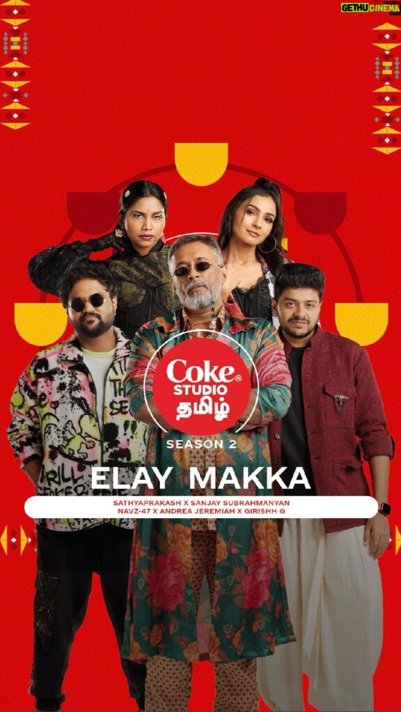 Andrea Jeremiah Instagram - Ola que pa sa! Elay, elay makka! Our latest song #ElayMakka in collaboration with Coke Studio Tamil featuring @sanjaysub @dsathyaprakash @navz_47 & @girishhgopal is out now ❤️‍🔥❤️‍🔥❤️‍🔥 So what are you waiting for??? Go listen NOW 🥳🎊🎉 ​ #cokestudiotamil #cokestudiotamils2 #idhusemmavibe