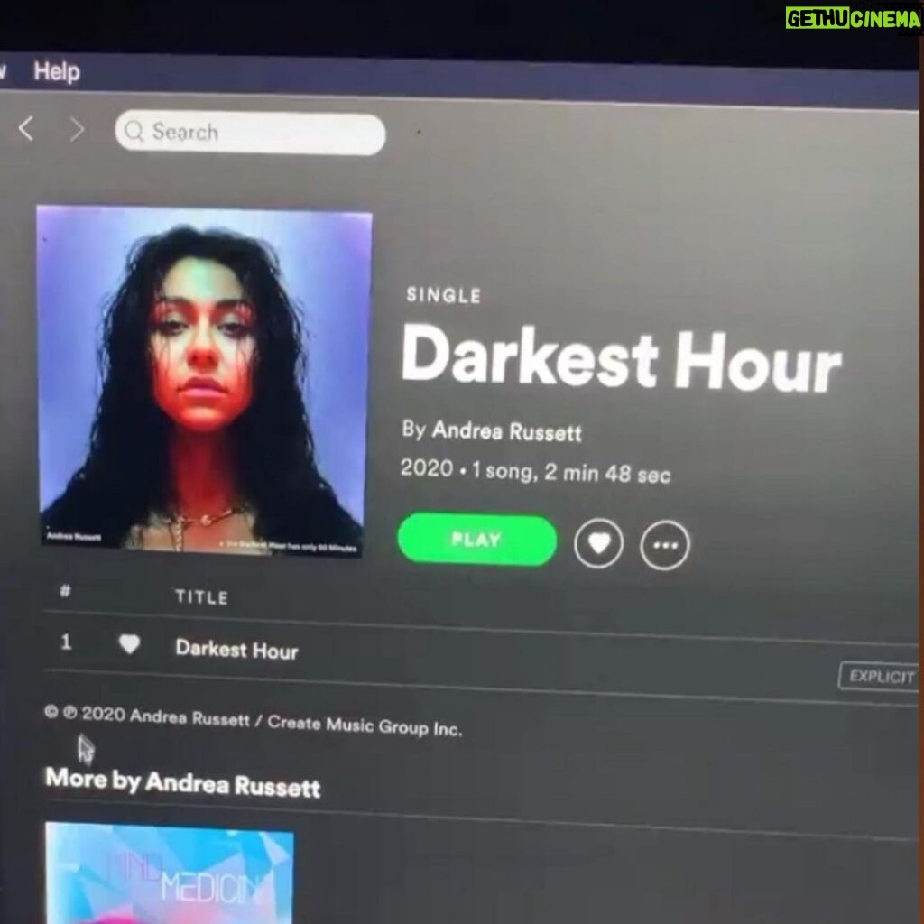 Andrea Russett Instagram - one year of Darkest Hour 🥺 this song means so much more to me than i could ever find the words to explain. this was the first time i was honest with myself and it felt so freeing. i could finally express and say the things i was too afraid to, through music. i’ve always been open and honest about my mental health struggles and i’ve recently started to open up about my struggles with addiction. i owe a lot of that to my music, and to you all being so receptive. thank you for relating to darkest hour and making me feel even just a little less alone. thank you for listening. thank you for supporting. thank you for believing in me. ♥️