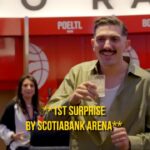 Andrew Schulz Instagram - Hang ‘em from the rafters 💅 Those Sambas go hard. Might have to wear them for the return. Thank you 🙏 📸 @valafilms @gajanbalan @ahash.parthi Scotiabank Arena