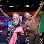 Andy Cohen Instagram - Catherine O’Hara plays Denise Richards and Bryan Cranston portrays Dorit Kemsley in the clash of clothes at the weed dinner on RHOBH! #WWHL