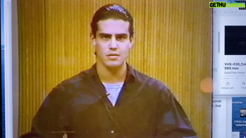 Andy Cohen Instagram - Fumbling through a sportscast at Boston U a loooooong time ago. After an awkward start, I KINDA catch my groove… though I’m desperate for a teleprompter. Also - how about my hairline! #TbT #CohenBackInTime