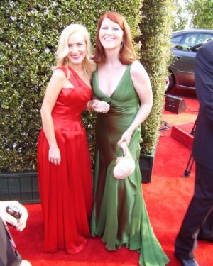 Angela Kinsey Instagram - Happy Birthday to this amazing ray of sunshine @therealkateflannery ! What a joy it is to be your friend. From our early days performing improv together (years before we got our jobs on The Office) to being cast as Meredith Palmer and Angela Martin! Kate is the real deal! Smart, hilarious, kind and a loyal friend. She is always there for me and I treasure our friendship. Happy Happy Birthday Kate! And look at these photos of us I found on an old digital camera when unpacking my office!! Looove you!