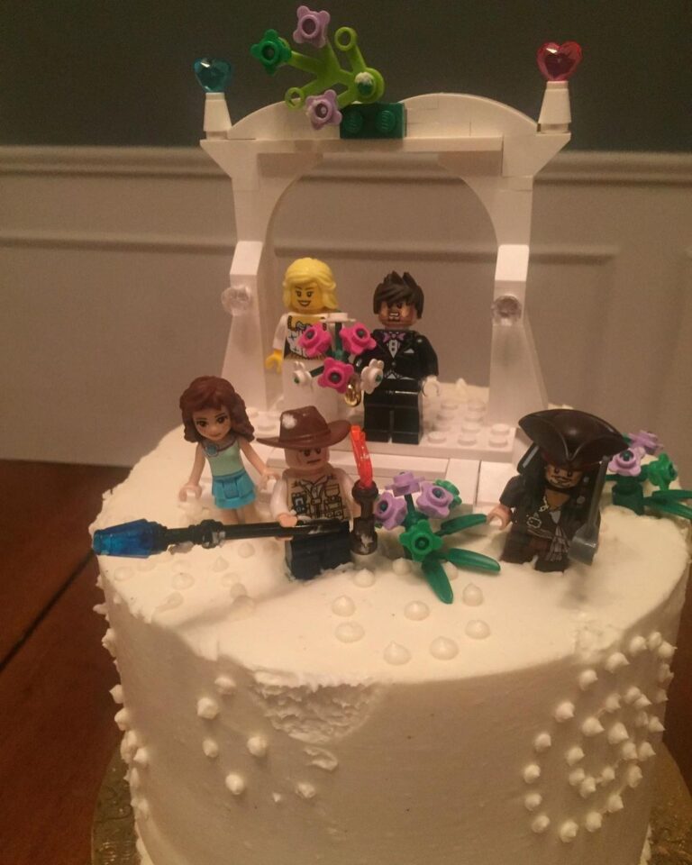 Angela Kinsey Instagram - 7 years ago today! Best party ever. We closed down the dance floor at our own wedding. Time is flying by and I’m so thankful for you @joshuasnyder . I love you and our family so much! (Last slide is our Lego wedding cake topper designed by our kids.They wanted to take it home so we did and we ate it the next day.)❤️🎂