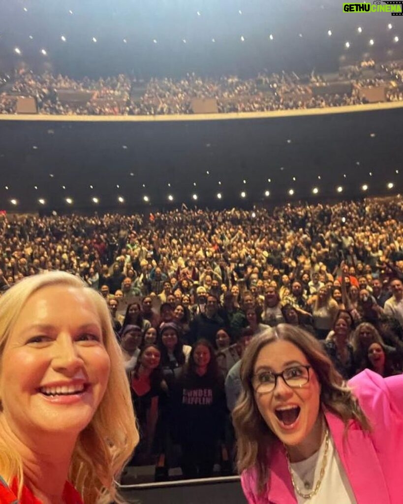 Angela Kinsey Instagram - My cowlick and I had a great time exploring Toronto! 1 & 2- my morning walk! 3- Backstage! (And the Whitest Sneaker Award goes to… 😉)4- Wow!! Thank you to everyone who came out to @jfltoronto ! What a blast! ❤️ 5- Thanks to our stage manager, Rob and Jaime and Rachelle for the glam! And to everyone who tagged us in pictures! I loved seeing them all! 6- Obsessed with this wallpaper at @ristorantesocialeto 7- And the bathroom mirror (Also the food was delicious!) 8- Apples by the hotel elevator! I loved it and I ate one!