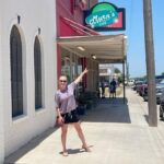 Angela Kinsey Instagram - Such a great trip home to see my family! ❤️ 1- My brother-in-law let me borrow his hat. (thx Ron!) 2- Mom sewing. This photo of her makes me smile. She’s the best! 3- Best burger in Archer County is at @murnscafe 4- Sisters! 💕 5- Sally 6- 🐐at🌅 7- Cooling off. 8- Amazing sunsets.