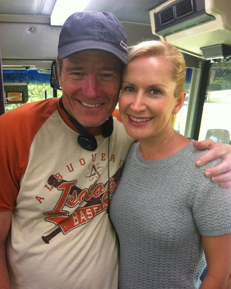 Angela Kinsey Instagram - @bryancranston stops by @officeladiespod to talk about his time directing Work Bus! Here’s a photo of us on that bus! We talk all about it and lots of other stuff. We loved catching up with Bryan. He’s the best! Link in bio to listen! ❤️🎙️