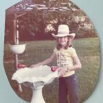 Angela Kinsey Instagram - Thanks to my sister, Janet, who finds the most random photos of us from our childhood. Apparently my love of birds and bird accessories goes way back. Also I wish I still had that hat! 😂