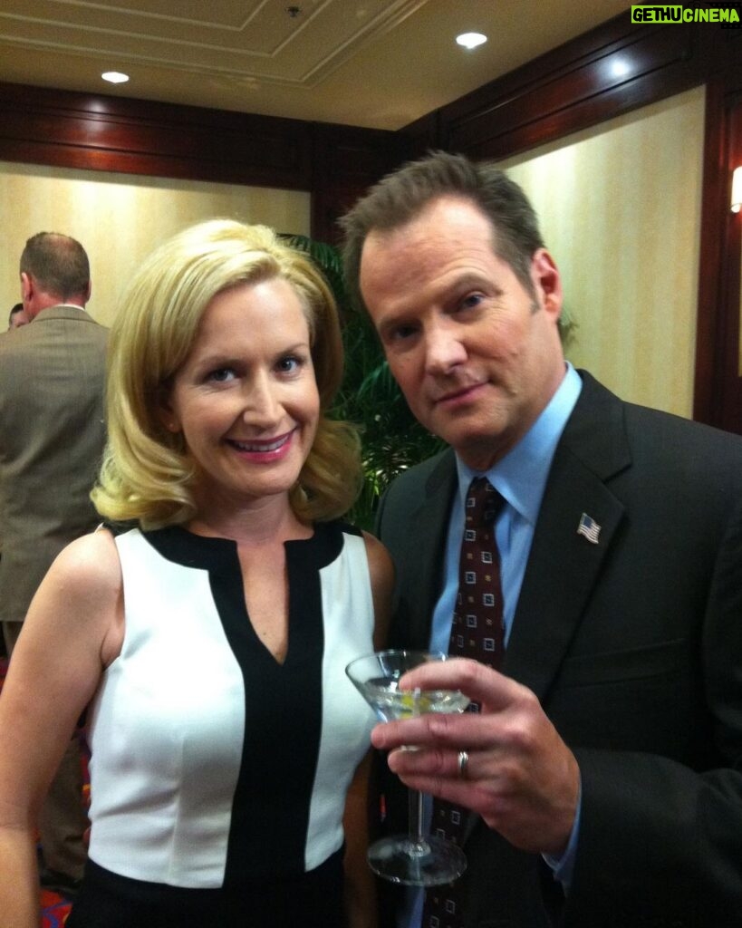 Angela Kinsey Instagram - Angela Martin and the Senator! Here are some photos I found in my digital clutter from The Office episode Fundraiser! We talk about it today on @officeladiespod . I loved this storyline with Jack Coleman! Second photo is how I got my “fancy” hair for this episode. Lots of curlers and it looks like I’m eating a donut while I wait. 😂💃🍩