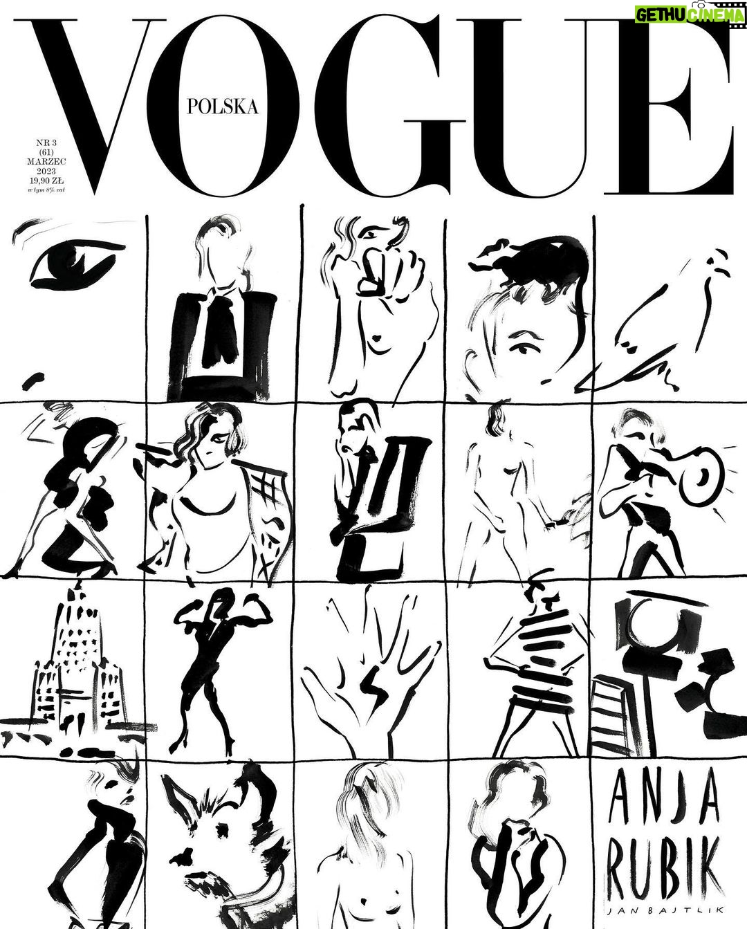 Anja Rubik Instagram - Happy 5th Birthday @vogue.polska Special art cover edition. Thank you @janbajtlik couldn’t be more me! March 2023 ✨ Marzec 2023 “I was 15 years old and I was a human sponge. It was February 1998, I was in Milan and it was the March Vogue issue with Eugenia Silva on the cover. The photographer was the wonderfully iconic Steven Meisel. I will always distinctly remember flipping through the pages of my first ever Vogue. Those images and that magazine left an impression on me that would later shape my ambition, my friendships and my career. In that moment I was just a 15 year old girl with a head full of dreams. Now, thanks to Ina Lekiewicz, I am fortunate enough to be part of my very own March Vogue issue.” more in Vogue Polska. “Miałam 15 lat i chłonęłam świat jak gąbka. Luty 1998, Mediolan, właśnie ukazało się marcowe wydanie „Vogue’a” z Eugenią Silvą na okładce. Sfotografował ją cudowny, ikoniczny Steven Meisel. Zawsze będę pamiętać chwilę, w której oglądałam strona po stronie mojego pierwszego w życiu „Vogue’a”. Wra- żenie, jakie wywarły na mnie tamte zdjęcia i tamten numer magazynu, wpłynęło na moje ambicje, moje przyjaźnie i moją karierę. Teraz, dzięki Inie Lekiewicz Levy mam szczęście współtworzyć moje własne wydanie marco- wego „Vogue’a” więcej w Vogue Polska.