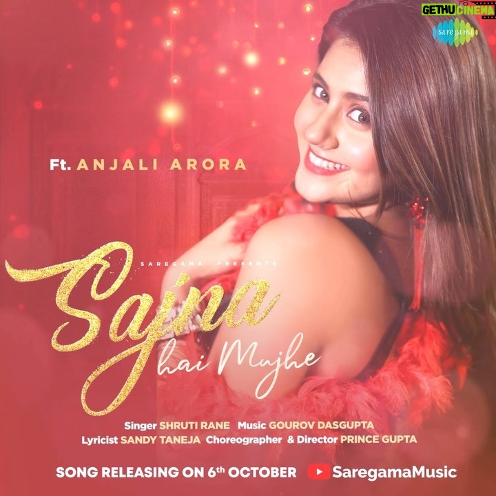 Anjali Arora Instagram - I will be ready for my #Sajna on 6th October, are you all ready to see me on Saregama Music YouTube Channel 😍 @gourovdasgupta @i_am_princegupta @shrutiraneofficial @Pinkymiadasani_peacock @Sandy.taneja @saregama_official #Saregama #SaregamaMusic #SajnaHaiMujhe #AnjaliArora #AnjaliAroraFans #ShrutiRane #newmusic
