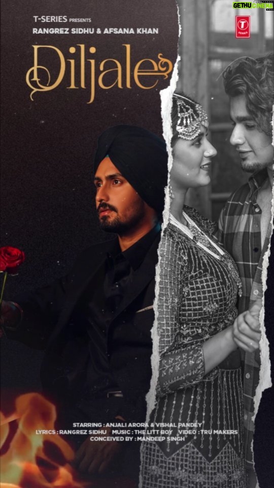 Anjali Arora Instagram - Your heart will pop out with this song #Diljaleš„ā„ļø Releasing Tomorrow. stay tuned to know more #TSeriesApnaPunjab @rangrez_sidhu @itsafsanakhan @anjimaxuofficially @vishalpandey_21 @thelittboy #TruMakers #MandeepSingh