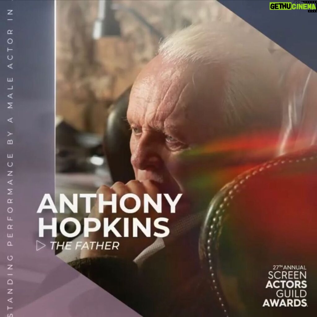 Anthony Hopkins Instagram - Thank you Screen Actors Guild @sagawards Congratulations to Olivia Colman and all of the nominees.