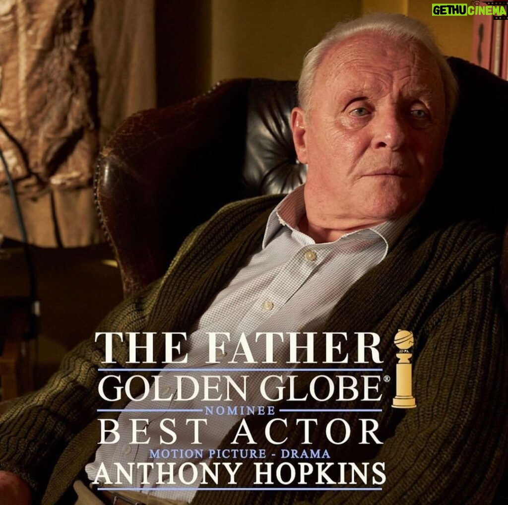 Anthony Hopkins Instagram - Thank you Hollywood Foreign Press Association for the @goldenglobes nomination. Congratulations to Olivia Colman, @florianzellerofficiel and Christopher Hampton on your well-deserved nominations. @sonyclassics #TheFather