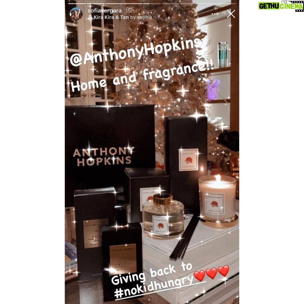 Anthony Hopkins Instagram - Thank you Sofia for supporting ❤️@NoKidHungry