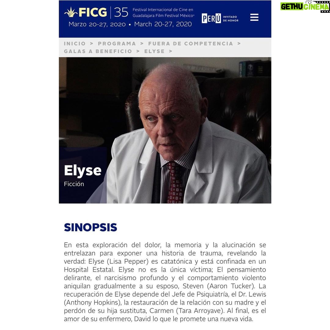 Anthony Hopkins Instagram - Congratulations to my beautiful wife, Stella Hopkins, and to the cast and crew of @elysefilm #ElyseFilm