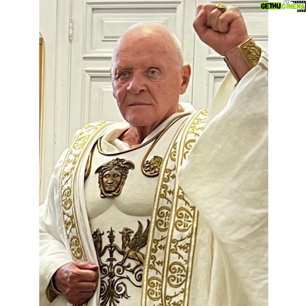 Anthony Hopkins Instagram - When in Rome….😎 Thank you @peacock #ThoseAboutToDie Honored to be a part of this production.