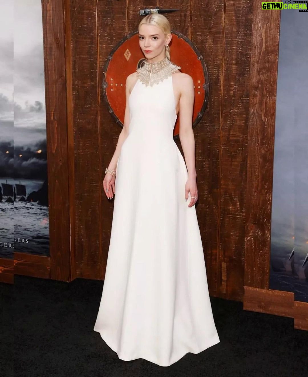 Anya Taylor-Joy Instagram - THE NORTHMAN IS OUT THIS FRIDAY!! So unbelievably special to celebrate at the Chinese Theatre with our gorgeous cast+crew. It really is a beast of a movie… try and see it on the biggest screen you can find (if you’re up for it)😈 Love+thanks as always to my beautiful team and @dior + @tiffanyandco for making this maiden feel special 🪷🦢 Love to you all 🫀 TCL Chinese Theatres