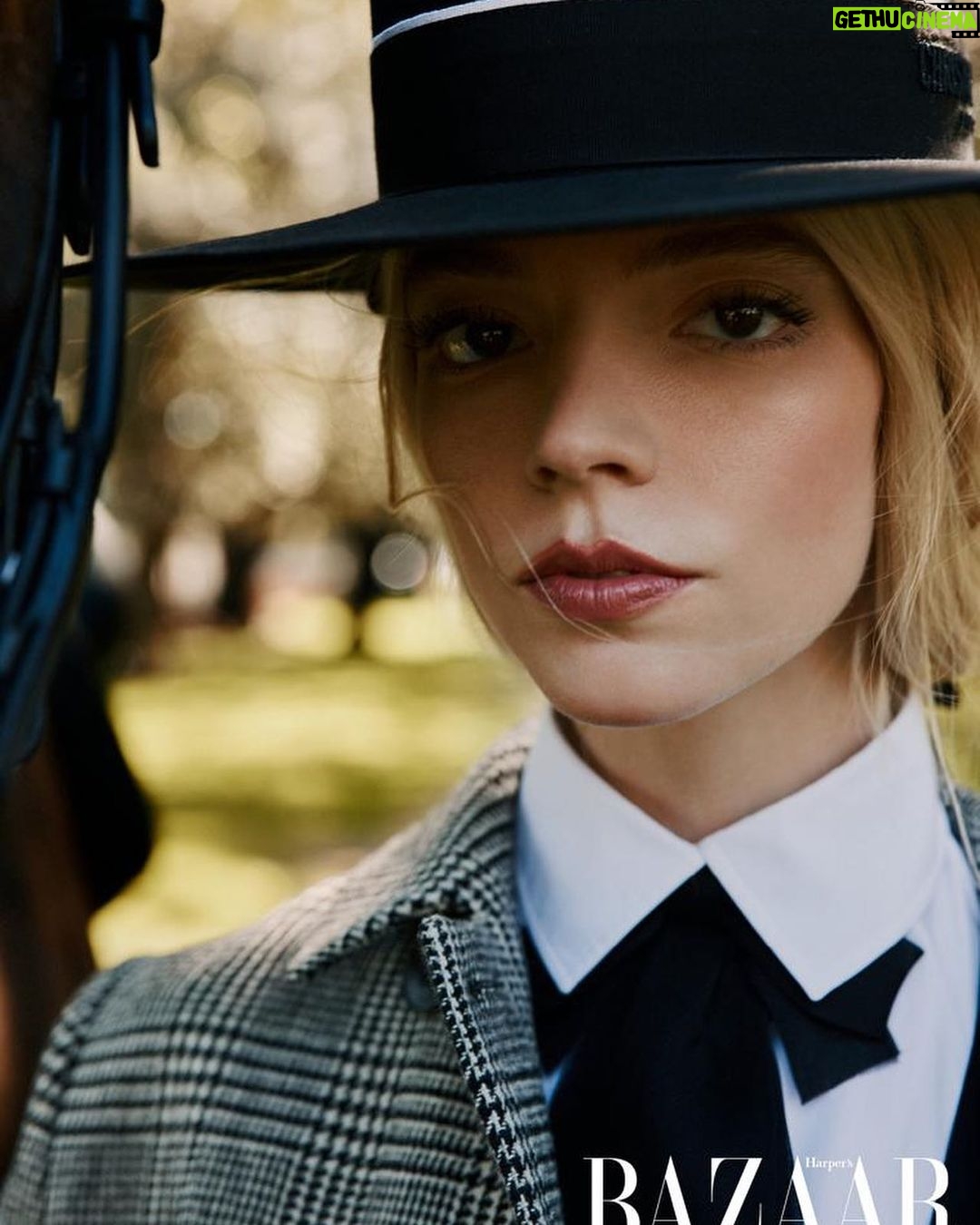 Anya Taylor-Joy Instagram - One of my absolute favourite days. Thank you to my costar and new love Eddie the stallion and to @bazaaruk , and this incredible team…. @georgesantoni let’s do this all the time :) Woman of the Year…. What a trip 🙈🥰Thank you to you all for your support, it means the literal world