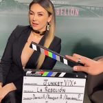 Aracely Arámbula Instagram – De promoción por el gran estreno de mi nueva serie #LaRebelión No se la pueden perder  17 de Noviembre 22 solo por @vixplus  quien quiere verla ? Mi #Arafamilia bella look @pierinachiquini @angelfarfalla @rosymargonzalez_jewelry @hm ♥️👗👠🎬🎶😘