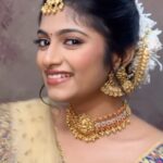Archana Ravichandran Instagram - Mua @signaturebridalstudio Hair style @mani_stylist_ Costume @visha_boutique_ Jewel @vellore_bridal_boutique_ Snap @sathish_sri_03 Place @landmarkfamilysalon