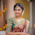 Archana Ravichandran Instagram - Hope is a waking dream 💭 Pc : @prismatic.studio.7 Mua : @jiyamakeupartistry Hairdo : @keerthana_makeup_and_hair Blouse : @mokshe_rental_destination Saree : @d_blossoms_saree Höpîng