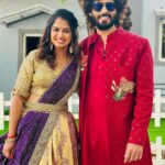 Ariyana Glory Instagram - Wishing you all the A very Happy Sankranthi 🌾🌾 #ariyanaglory #festival #friends #love #avinash #amardeep #aaa Designer:- @twinsdesigners_ Jewellery:- @kushalsfashionjewellery Styled by:- @harinireddym