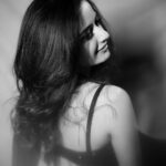Ashika Ranganath Instagram - Sangeeth look 🖤 Beautiful customised Outfit by @anyracouture I swear by their western looks, styling- myself 👻🖤 Accessories by @abarantimelessjewellery Make up @shivugowda2011 hair @paramesh_hairstylist Shot by one more favourite @vasukikarkone 📸
