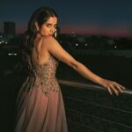 Ashika Ranganath Instagram - For the @gamaaward in Dubai!! Styling @__.gunjan.__ Outfit @vinetibolaki Make up @beautyby_chaitanyareddy Hair @farzananaz_khaskheli Shot by @adnan.a.abbas Heels @zara Dubai, United Arab Emirates