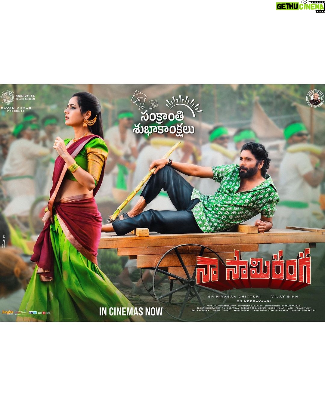 Ashika Ranganath Instagram - Happy Sankranthi ππ±πΎ Naa Saami ranga is a special film for a lot of reasons.. 3-4 months of constant efforts & hard work & bond with the team.. the zeal to do the best & give you all the best.Iβm sure you will love it! #naasaamiranga is all yours β₯οΈ Show all the love & support! In cinemas now! #naasaamirangaonjan14