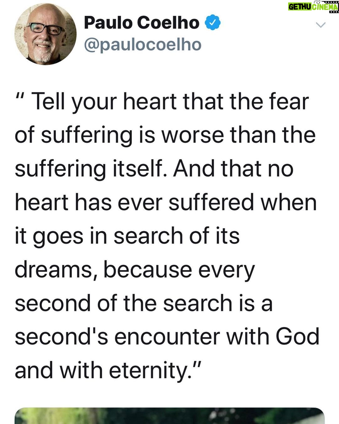 Ashok H Choudhury Instagram - “ Tell your heart that the fear of suffering is worse than the suffering itself. And that no heart has ever suffered when it goes in search of its dreams, because every second of the search is a second's encounter with God and with eternity.”