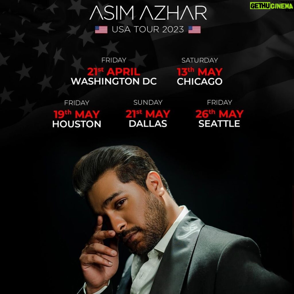 Asim Azhar Instagram - USA 🇺🇸💥🎤🔥 FINALLY. i can’t wait to see you all! 💗 which cities should we add?