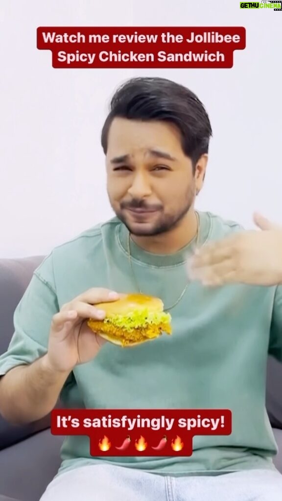Asim Azhar Instagram - When it’s so spicy but so so good. 🥵😍 @Jollibeeuae has introduced my favorite comfort food: the Spicy Chicken Sandwich! It’s both SPICY and REWARDING! 🔥💰 Jollibee is giving away AED 10,000 to one lucky winner with the best and most creative Spicy Chicken Sandwich review using “The Sound of Spice by Jollibee” audio. What are you waiting for? All you have to do is: 1- Order the Jollibee Spicy Chicken Sandwich 2- Share your video review using no words, just “The Sound the Spice by Jollibee” audio on Instagram/TikTok 3- Tag @JollibeeUAE in your post/story & follow @JollibeeUAE This competition runs from 16 January to 5 February. The winner will be announced on @jollibeeuae ’s social media pages on the 6 February 2023. *Don’t forget to use my code SOSASIM at jollibeeuae.com for a chance to win A YEAR’S SUPPLY of the JOLLIBEE SPICY CHICKEN SANDWICH 🤯 Good luck! 🤞 T n C apply. For full terms and conditions, please visit https://jollibeeuae.com/thesoundofspicecampaign/ #JollibeeUAE #TheSoundofSpiceChallenge #SpicyChickenSandwich