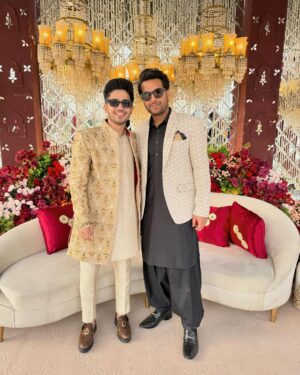 Asim Azhar Instagram - Nikkah mubarak to my brother, my best friend, my partner in crime. ♥️ Allah humesha khush rakhay tum dono ko, aameen