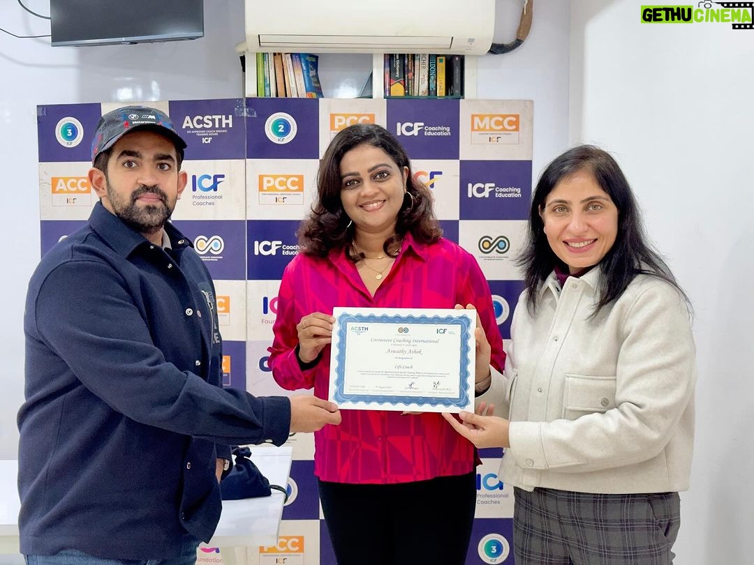 Aswathy Sreekanth Instagram - Taking my ICF certification was one of the best ever decisions of my life. This journey has been nothing short of transformative, guiding me through personal growth, self-discovery, and a deeper understanding of human potential. I am beyond grateful for the opportunity to embark on this path, and I’m excited to continue empowering others to unlock their fullest potential. Certification has been completed in 2022 but it’s now that I get opportunity to collect the physical copy of it directly from my dearest coach and mentor Honey Gudh @cocoweavecoachinginternational who is a lady with exceptional wisdom. And I know its not the end, its just the beginning 🥰 @aamishdhingra @honeygudh @unaiseadivadu @adhibhadra_ @its_becoming #lifecoaching #icfcertified #relationshipcoach #parentingcoach Delhi, India