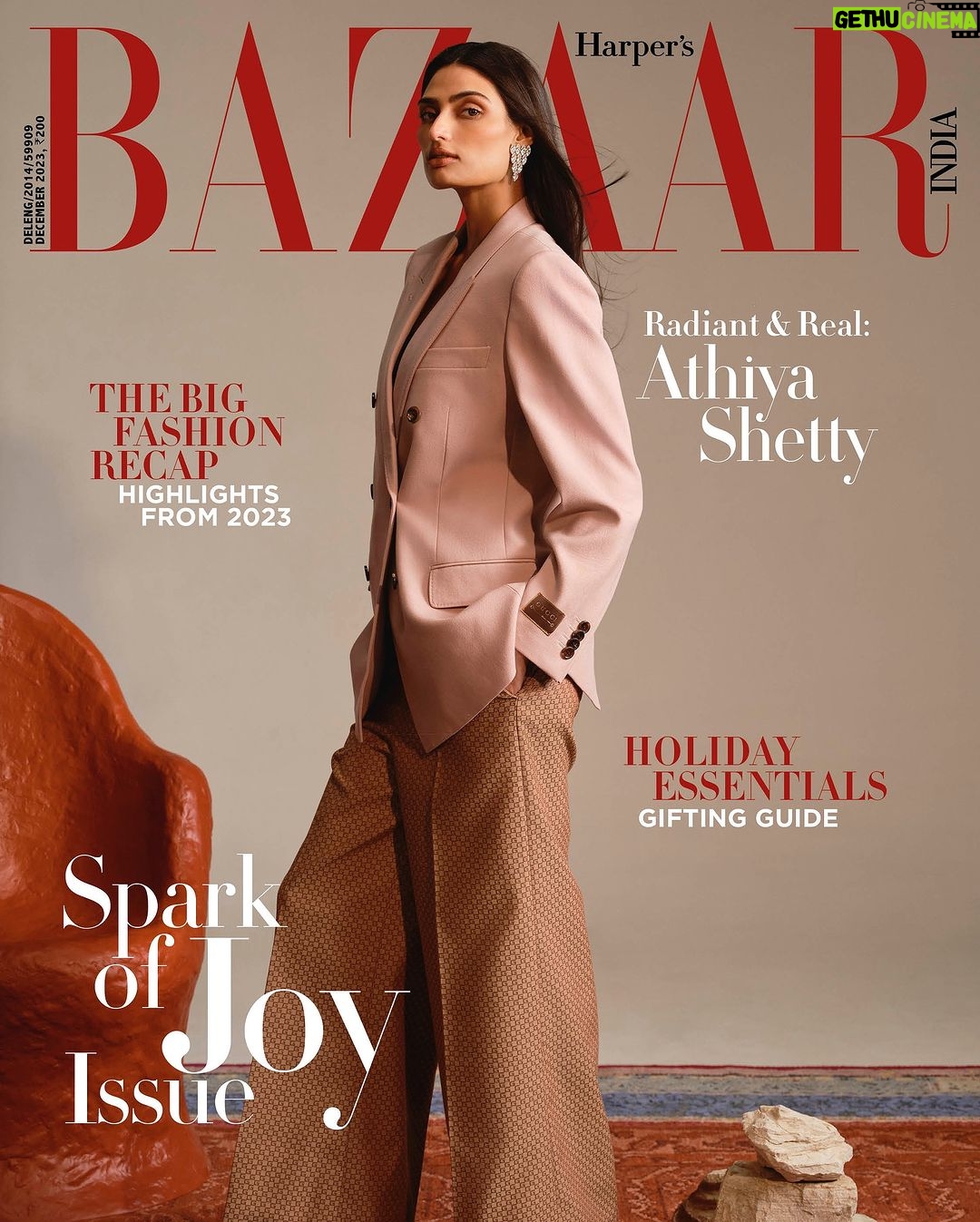 Athiya Shetty Instagram - While we, over time, have learnt to be confident in our own skin and be at our best all the time, Athiya’s (@athiyashetty) outlook is refreshing. “I don’t think I need to channel that confidence all the time. Because it’s important to have days where you’re low and accept that you’re going to have bad days. We are humans first and then we are what we do for work. Over the years, I’ve used vulnerability as my strength. The days when I am vulnerable are the days when I feel I have finally accepted myself as a person, with the flaws, and knowing that things aren’t going to be great. It’s okay not to be okay.” Editor: Rasna Bhasin (@rasnabhasin) Digital Editor: Sonal Ved (@sonalved) Photography & Creative Direction: Porus Vimadalal (@porus.vimadalal) Styling & Art Direction: Prayag Menon (@prayag.menon) Interview By: Adit Ganguly (@ganglyganguly) Editorial Coordinator: Shalini Kanojia (@shalinikanojia) Cover Design: Mandeep Singh (@mandy_khokhar19) Makeup & Hair: Kritika Gill (@kritikagill) / Feat Artists (@featartists) Photography Assistant: Kushal Gandhi (@kusshalgandhi) Fashion Assistant: Vedica Vora (@vedicavora) Artist’s Publicity: Straight Talk Comm (@straighttalkcomm) Athiya is wearing full canvas lined shell pink woolen jacket, Unlined beige/brown pants, Earrings in metal with palladium finish and crystals, all Gucci (@gucci); Mudda chair, Ravi Vazirani Design Studio (@qitabyrvds); Raagmala hand-knotted woolen and silk rug by Tarun Tahiliani, Gordon hand-knotted woolen rug, both Obeetee (@obeetee) #BAZAARINDIA #BAZAARCOVER #Coverstory #GUCCI