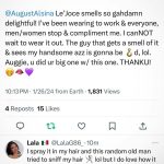 August Alsina Instagram - Lé Joce busy being a 2-headed-monster. 😂💪🏾 I can relate… matter fact, let me go spray mine!!🥴