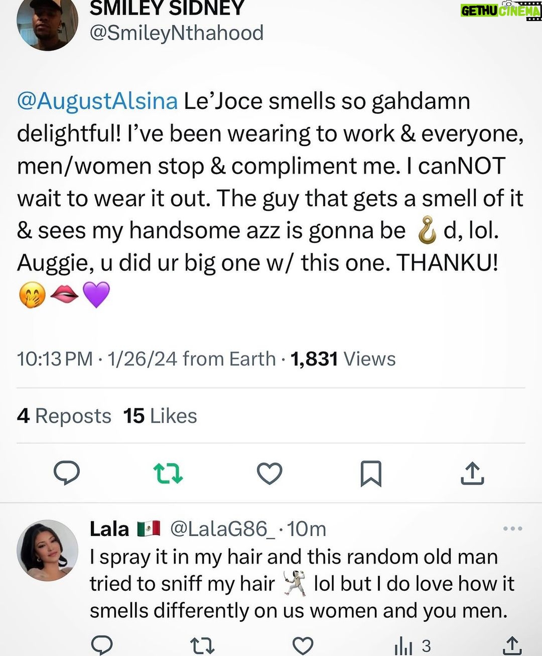 August Alsina Instagram - Lé Joce busy being a 2-headed-monster. 😂💪🏾 I can relate… matter fact, let me go spray mine!!🥴