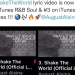 August Alsina Instagram - “Red dot on my back, I became a target.” & YET STILL, The ones who show love and support are allowing me to say, Thankyou for making “Shake The World” 🪐lyric video 🎶 number 1 on iTunes. ❤️‍🩹 I love you deep, I love you STEEL ⚓️ [click the link in bio to listen]