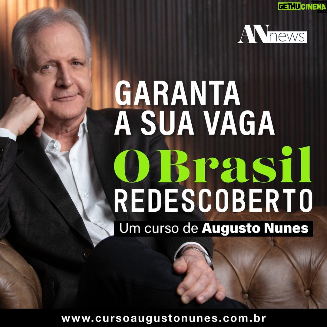Augusto Nunes Instagram - Quem me conhece sabe que sou tão apaixonado pelo jornalismo independente quanto pela verdadeira história do Brasil. Por isso, resolvi reunir num curso tudo o que sei, vi e descobri sobre a República brasileira. Você vai enxergar com muito mais nitidez a alma do país em que vivemos. Além de mais de 30 aulas gravadas, teremos lives exclusivas para os alunos. Aproveite para informar nos comentários qual é o episódio da política brasileira que não pode estar fora do curso. Vamos viajar juntos. Não perca. www.cursoaugustonunes.com.br (link na bio e nos stories) #jornalismo #curso #cursosonline #revista