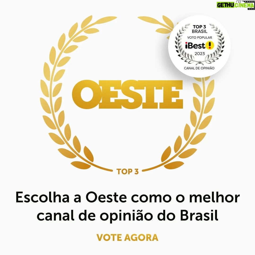 Augusto Nunes Instagram - Graças a você, a Revista Oeste está na final do prêmio Ibest. Mas ainda precisamos da sua ajuda para conquistar o primeiro lugar na categoria 'Canal de Opinião'. Clique no link que está nos stories, vote e mande para seus amigos e familiares. #jornalismo #noticias #foryou